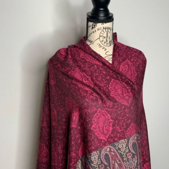 Gorgeous Burgundy Multicolor Pashmina - Picture 4 of 7